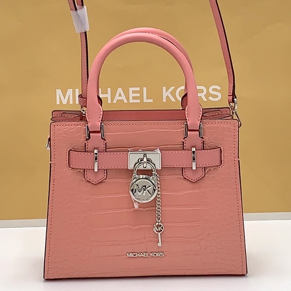 MICHAEL KORS
Hamilton Small Crocodile Embossed Faux 
Satchel
Color:PRIMROSE - Picture 5 of 15